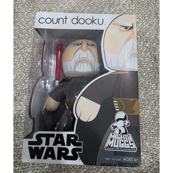 Hasbro Other - RARE Star Wars Mighty Muggs Count Dooku 2008 Hasbro 6" Action Figure New Sealed